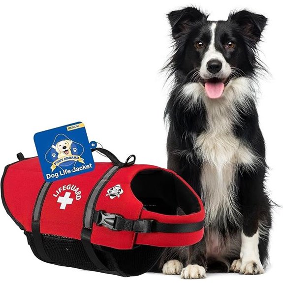 Paws Aboard Dog Life Jacket Adjustable Reflective Medium