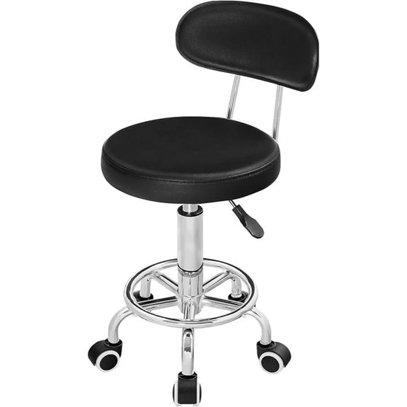 HOOBRO Adjustable Rolling Drafting & Salon Stool
