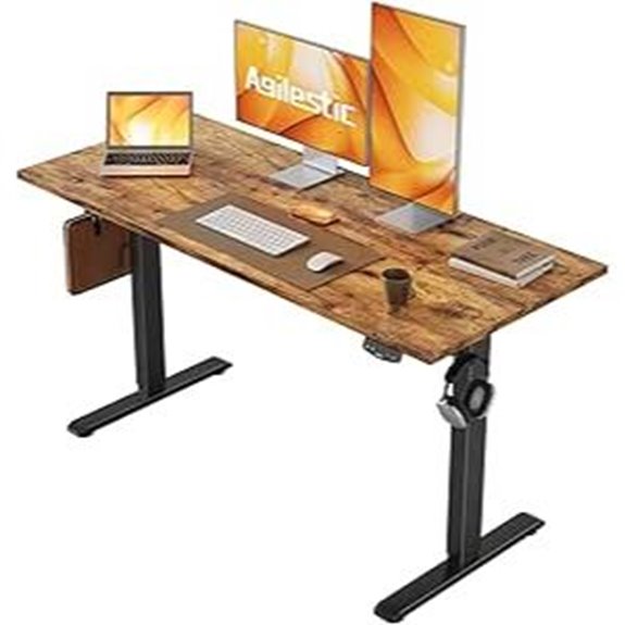 Agilestic Electric Standing Desk 48x24 Adjustable Rustic Brown