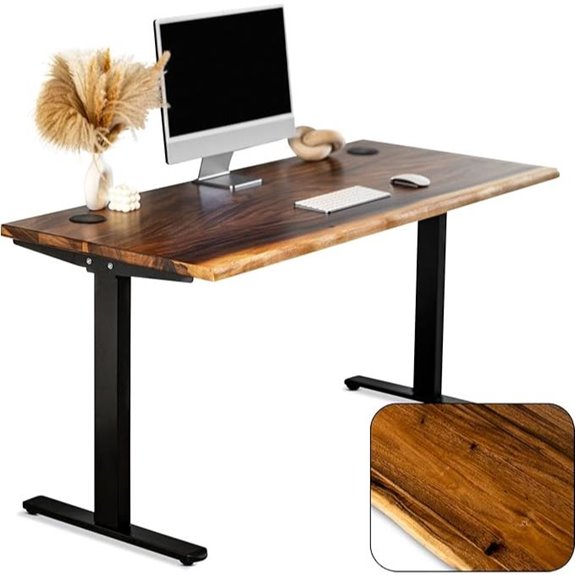 Walnut Adjustable Standing Desk with Dual Motors