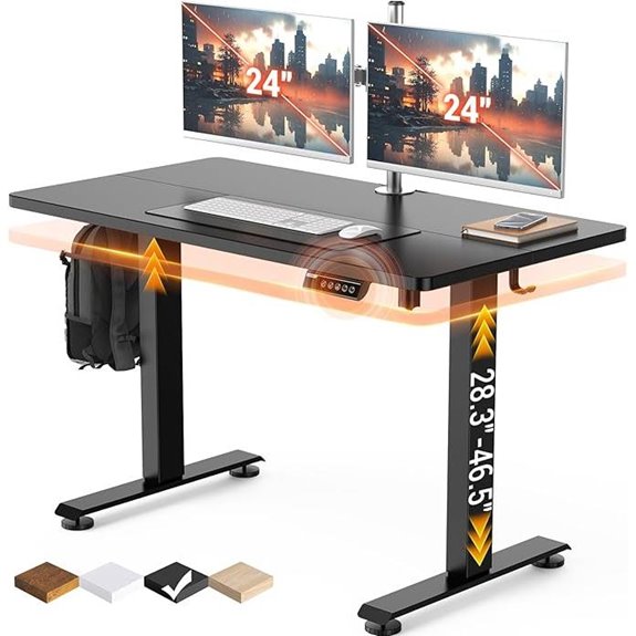 Veken Adjustable Standing Desk with Wood Desktop