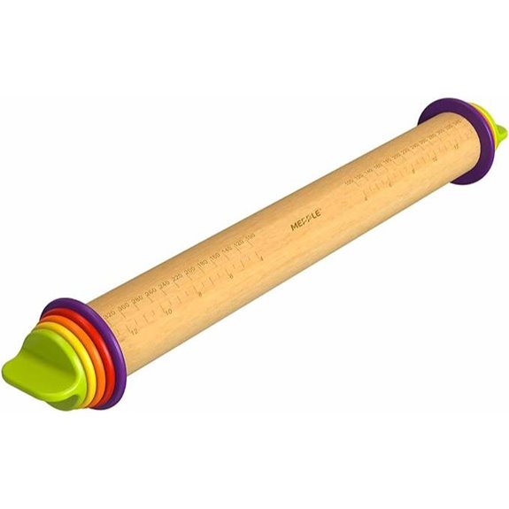 Adjustable Wooden Rolling Pin with Thickness Rings