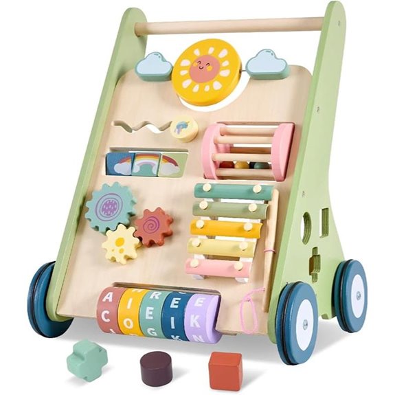 adjustable wooden baby walker