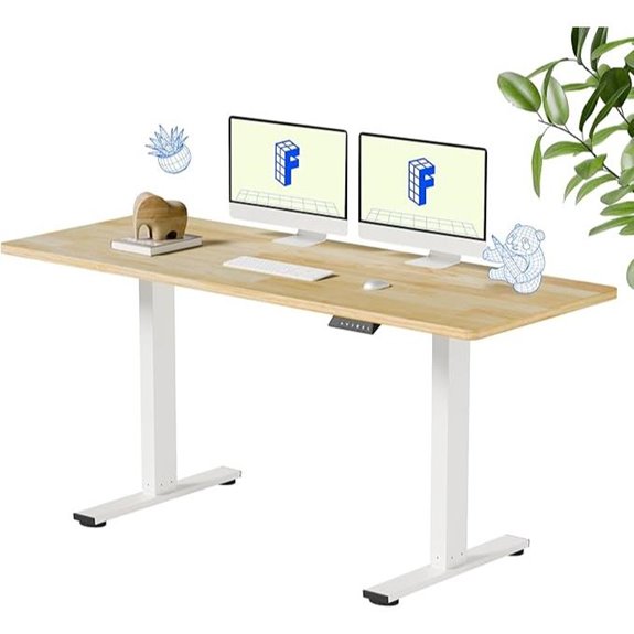 FLEXISPOT EN1 Adjustable Wooden Standing Desk (White)