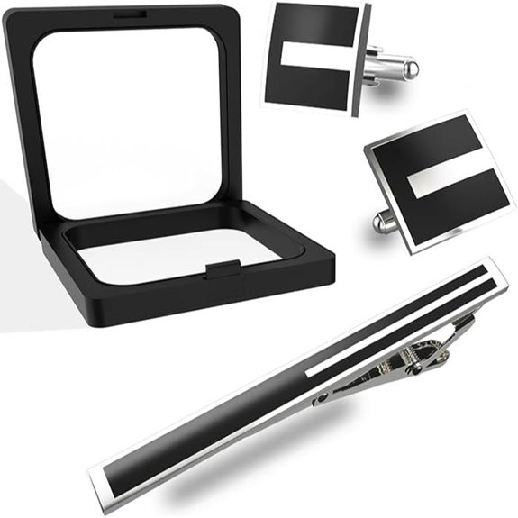 Men's Tie Clips & Cufflinks Gift Set