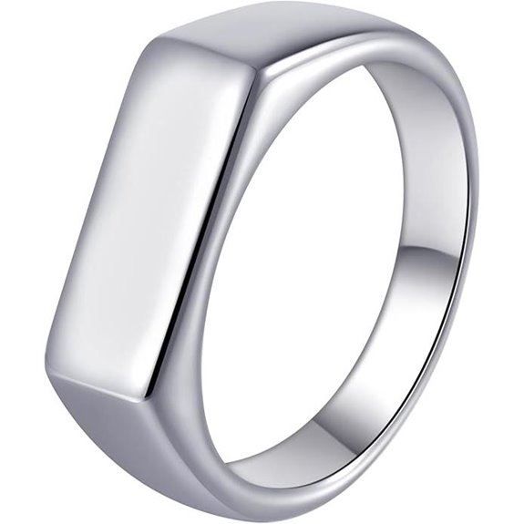 Men's Signet Square Pinky Ring Stainless Steel Gift