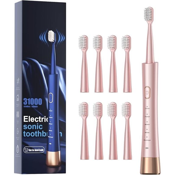 Sonic Electric Toothbrush for Adults with 8 Heads