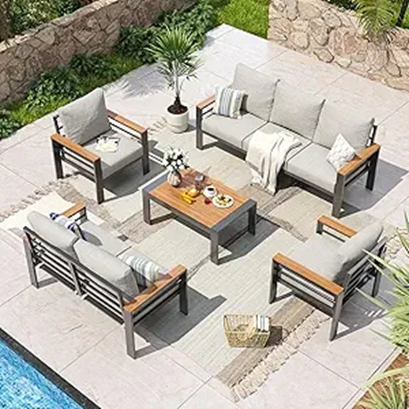 Aoxun 7-Piece Aluminum Patio Furniture Set