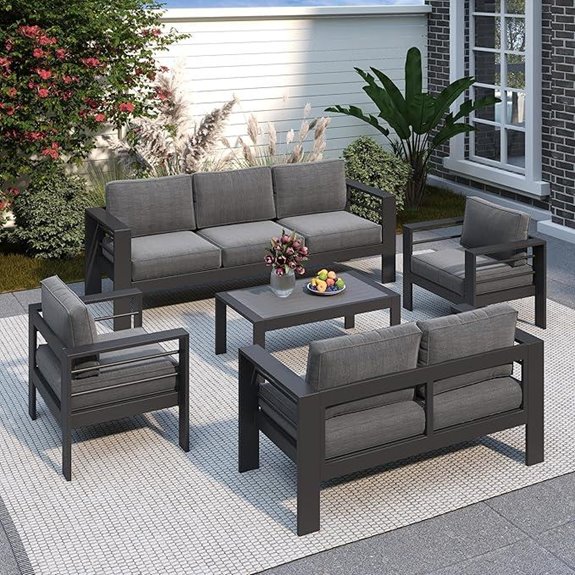 Solaste Aluminum Outdoor Patio Furniture Set with Cushions