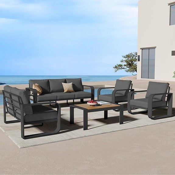 Aluminum 5-Piece Outdoor Patio Furniture Set