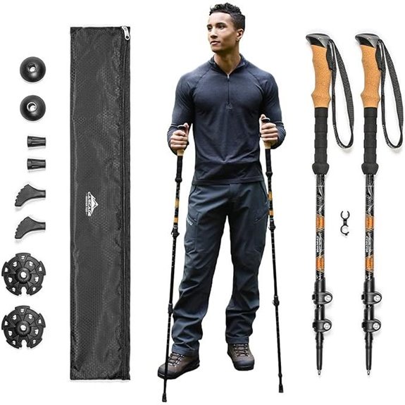 Cascade Mountain Tech Aluminum Trekking Poles with Tip Kit