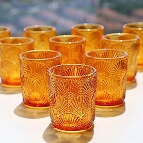 Woho Amber Votive Candle Holders (12-Pack)