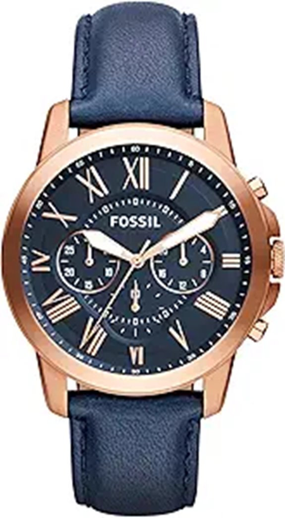 Fossil Men's Grant Quartz Stainless Steel and Leather Chronograph Watch