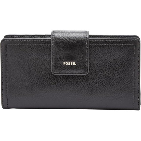Fossil Women's Logan Leather Wallet RFID Blocking Tab Clutch
