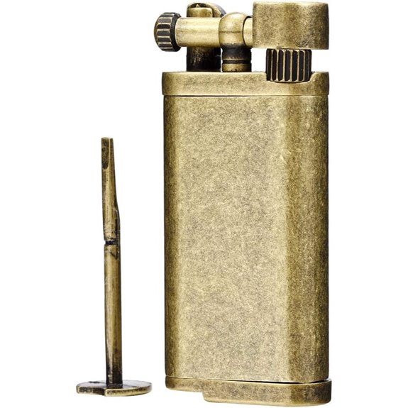 Antique Bronze Refillable Butane Lighter with Tamper