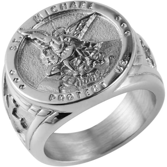 St. Michael Archangel Stainless Steel Amulet Ring
