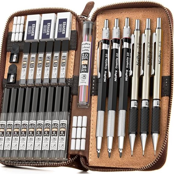 Nicpro 30PCS Art Mechanical Pencil Set with Lead Refills