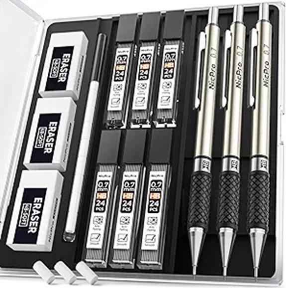 Nicpro Art Mechanical Pencil Set with Lead & Erasers