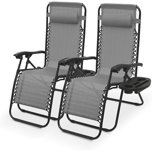 Athena Zero Gravity Lounge Chair Set with Cup Holders