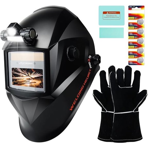 TRQWH Auto Darkening Welding Helmet with Gloves