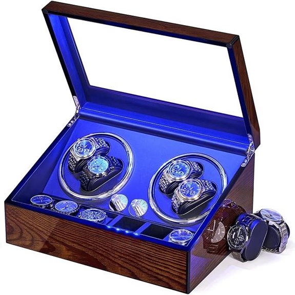 BEWISHOME Automatic Watch Winder with Storage and LED