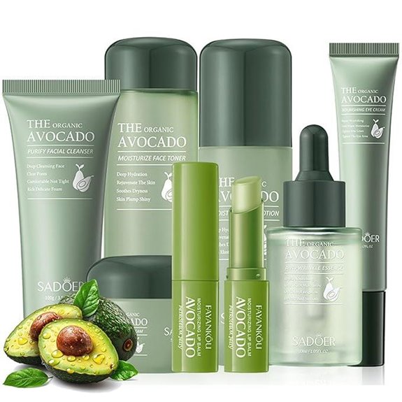 7pcs Avocado Skincare Set for Hydrating & Anti-Aging