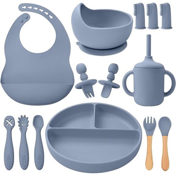 LITTLE RAWR Baby Feeding Set 14 pcs (Blue Gray)