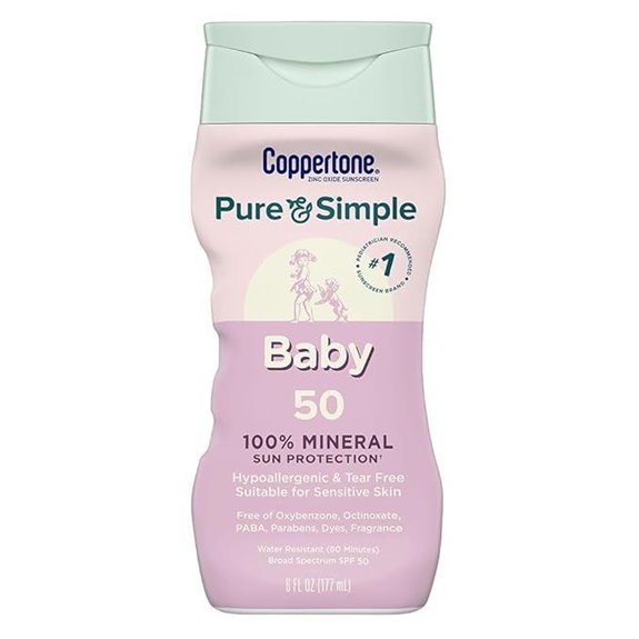Coppertone Baby Sunscreen SPF 50 Zinc Oxide Hypoallergenic
