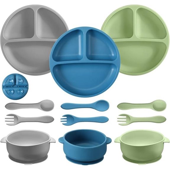 CHENGU Baby Silicone Bowl Set with Utensils