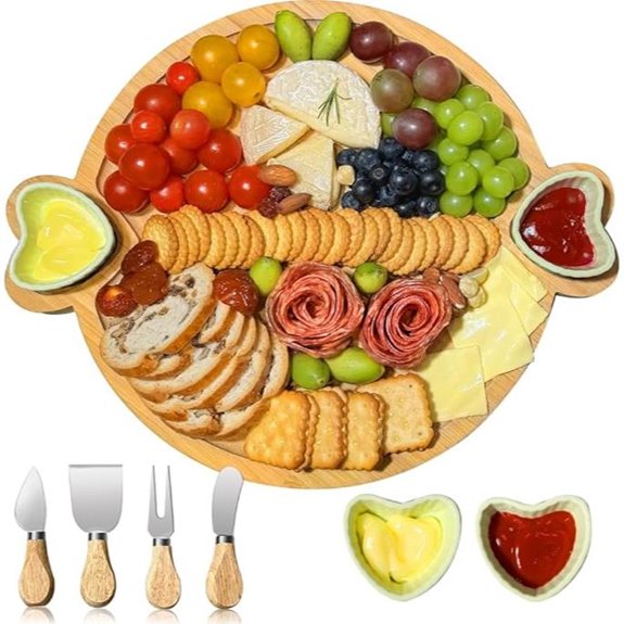 Charcuterie Bamboo Cheese Board for Gifts and Parties