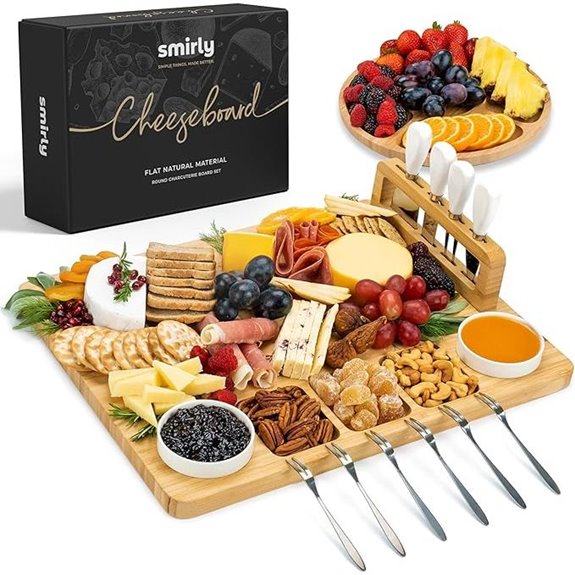 SMIRLY Bamboo Charcuterie Board Set with Accessories