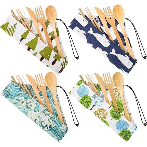Boao 4-Piece Bamboo Utensil Set with Case