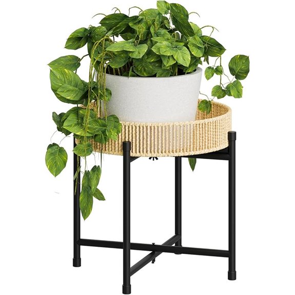 Bamworld Rattan Indoor Plant Stand for Large Plants