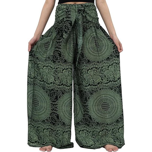 B BANGKOK PANTS Women's Boho Palazzo Pants Yoga Wide Leg Pants