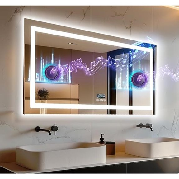 LUVODI 47”x24” LED Bathroom Mirror with Bluetooth