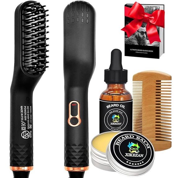 3-in-1 Beard Straightener Kit with Oil & Balm