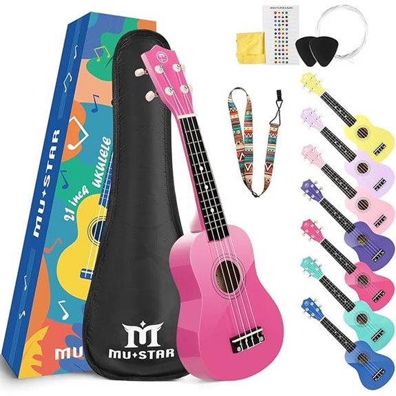 MUSTAR 21-Inch Soprano Ukulele Beginner Kit