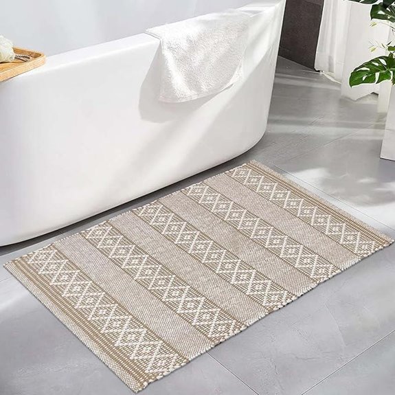 Chardin Home Beige & White Boho Throw Rug