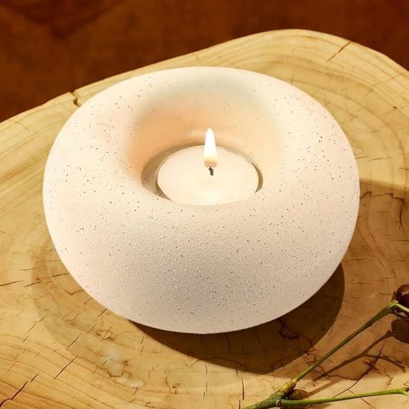 Ceramic Boho Tealight Candle Holders (Beige)