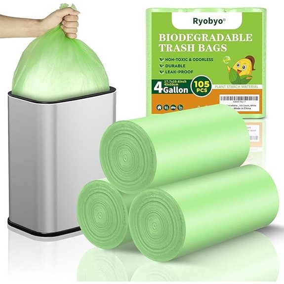 Biodegradable 4-Gallon Trash Bags 105 Count