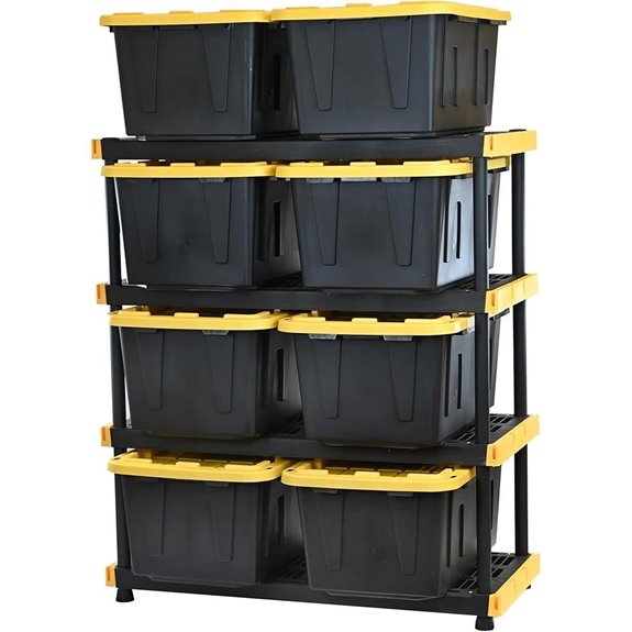 CX Black & Yellow Storage Shelving & Containers (8-Pack)