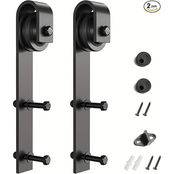 SMARTSTANDARD Black Sliding Barn Door Hardware (2pcs)