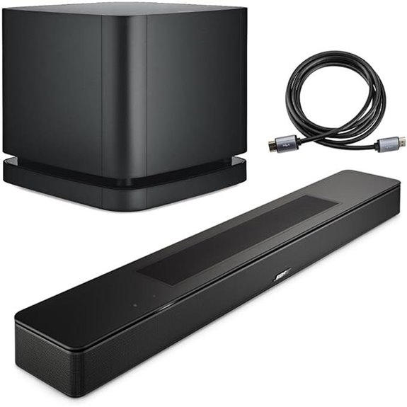Bose Smart Soundbar Black Bundle with Bass Module 500 6' HDMI 2.0 Cable