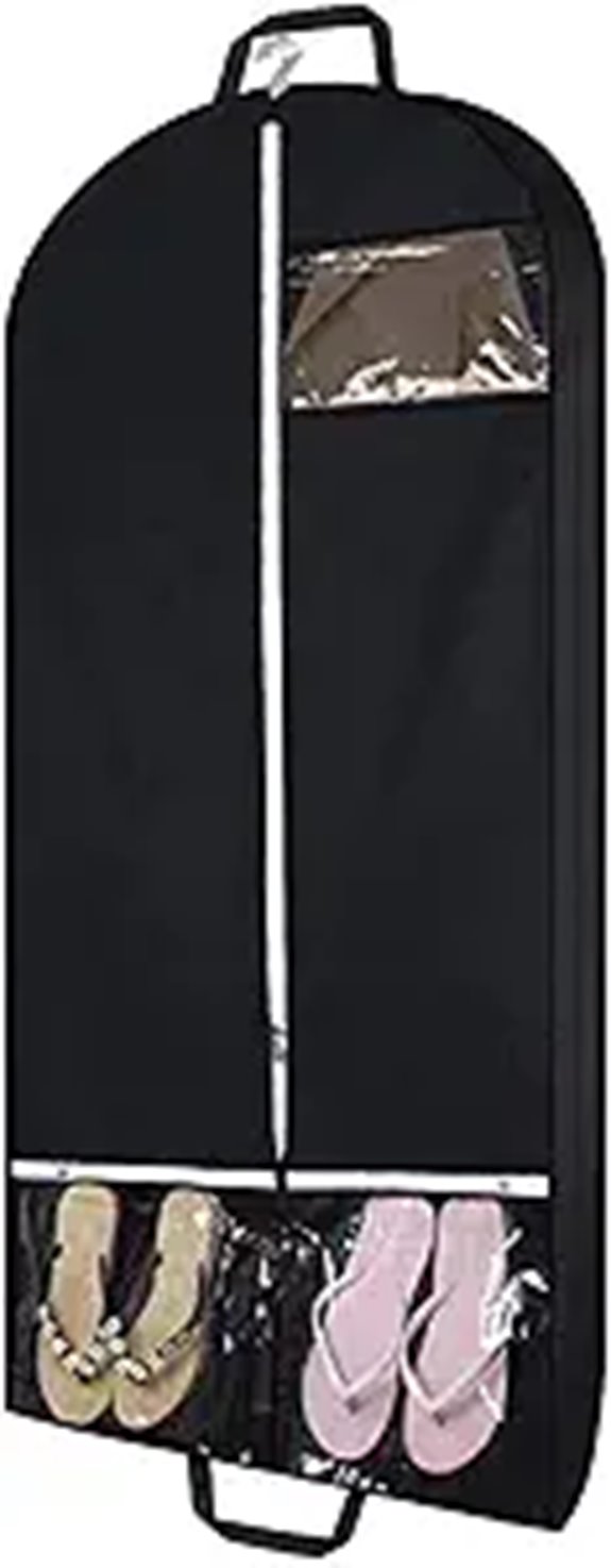 Travel Garment Bag with Clear Pockets (Black)