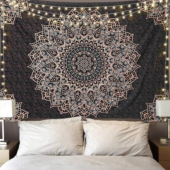 Edeesky Black Mandala Tapestry for Wall Decor