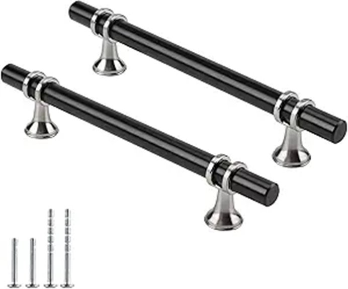 Rergy Cabinet Handles 10-Pack Black & Nickel