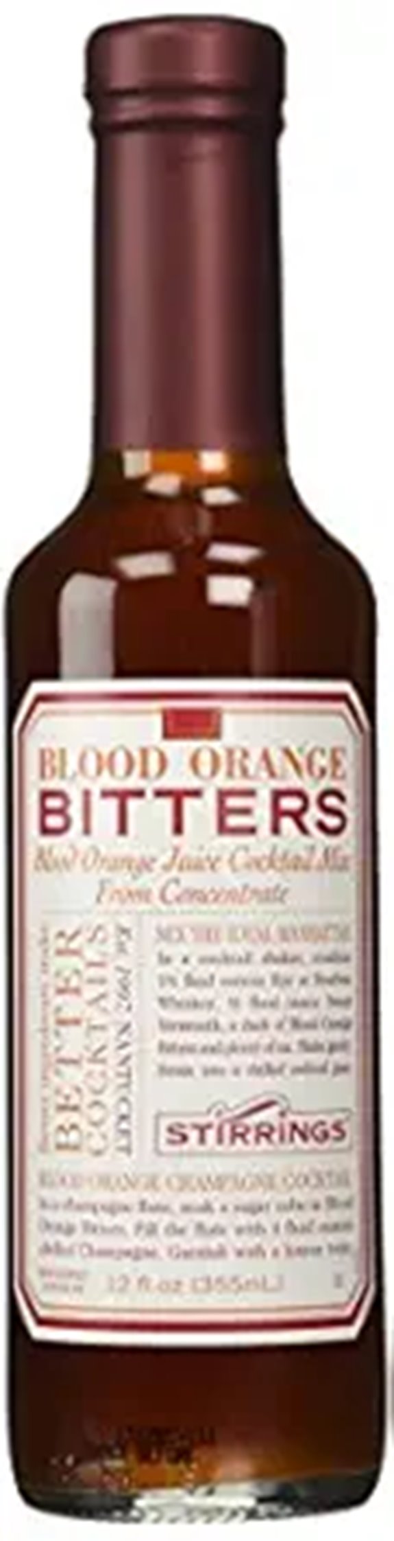 Stirrings Blood Orange Cocktail Bitters 12 Ounce Bottle