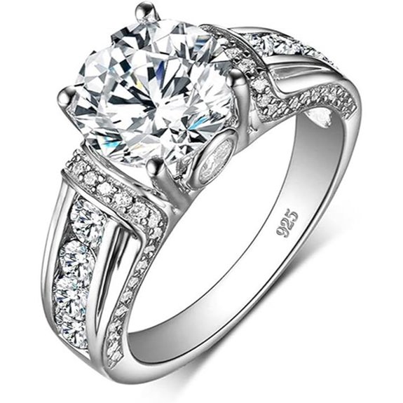 Moissanite Engagement Ring for Women 1 CT Blue