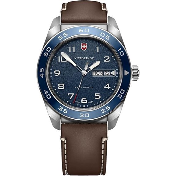 Victorinox Swiss Army Blue Dial Leather Watch