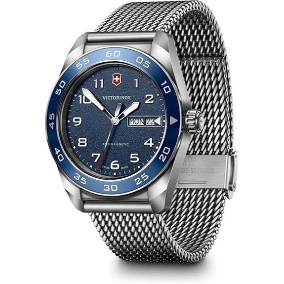Victorinox Swiss Army 42mm Blue Dial Mesh Watch